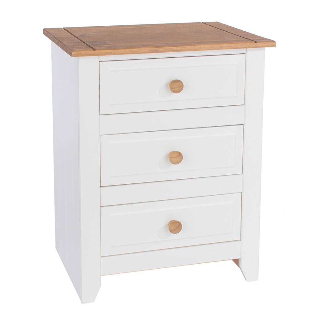 Wooden Bedside Cabinet With 3 Drawers - Capri