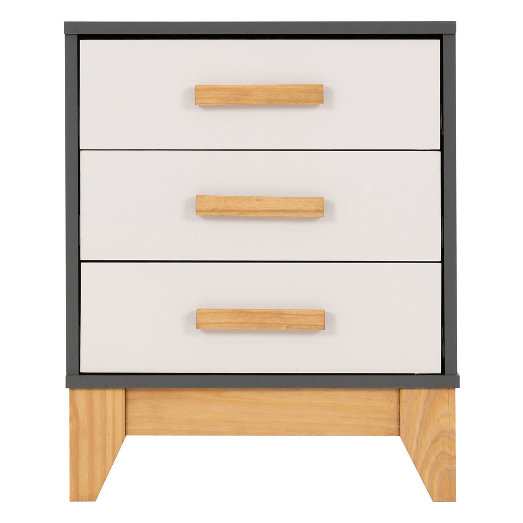 Wooden Bedside Cabinet With 3 Drawers - Cleveland