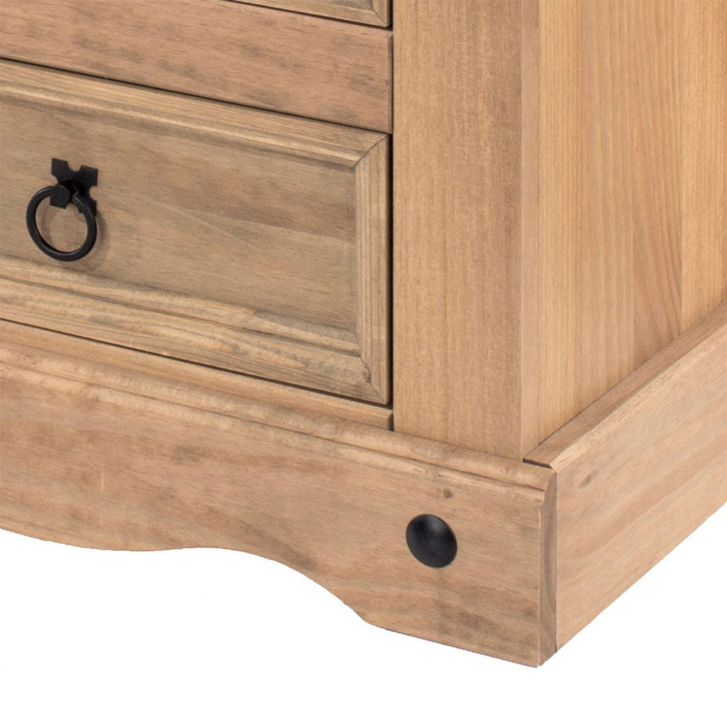 Wooden Bedside Cabinet 53cm Wide With 3 Drawers - Corona
