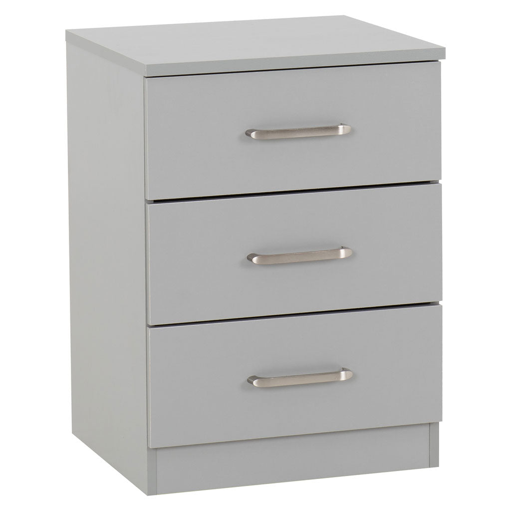 Wooden Bedside Cabinet With 3 Drawers - Dakota