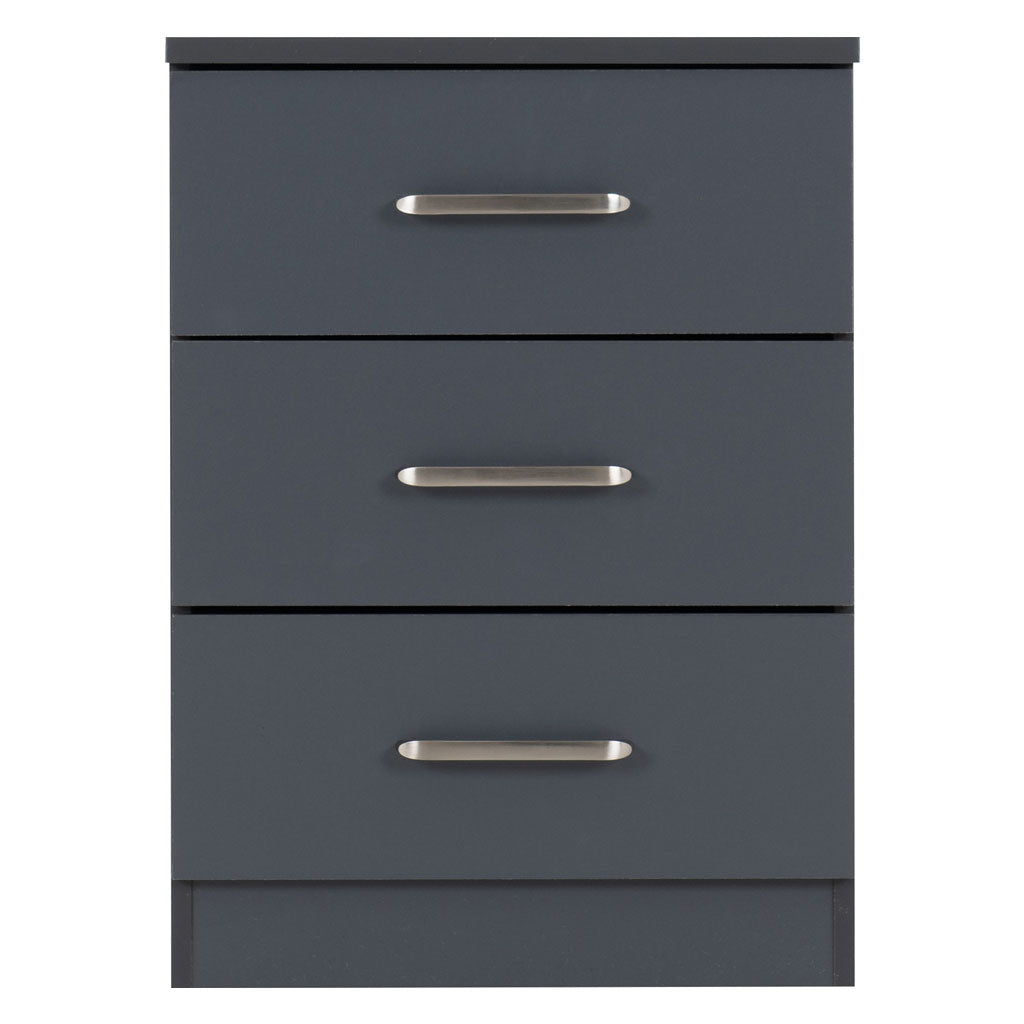 Wooden Bedside Cabinet With 3 Drawers - Dakota