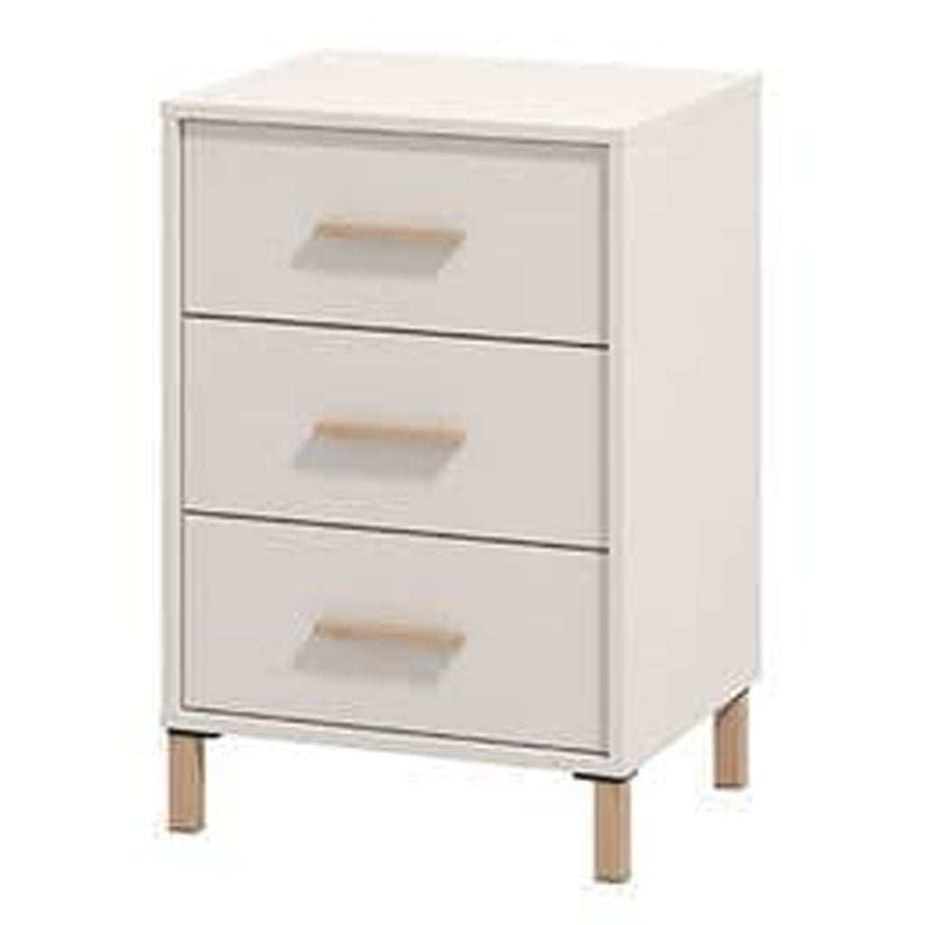 Wooden Bedside Cabinet With 3 Drawers - Grant