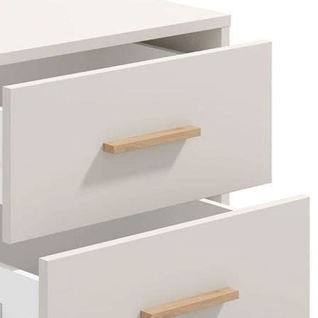 Wooden Bedside Cabinet With 3 Drawers - Grant