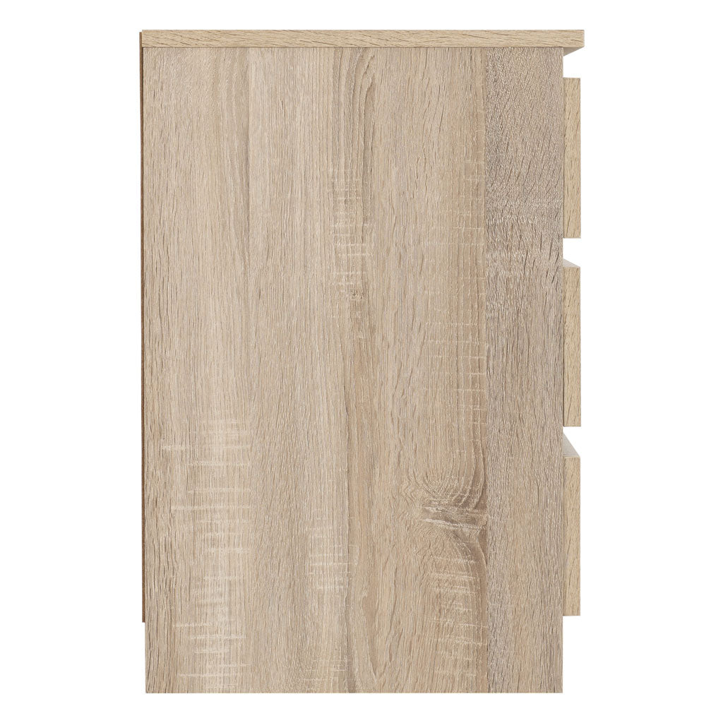 Wooden Bedside Cabinet With 3 Drawers in Set Of 2 - Malvern