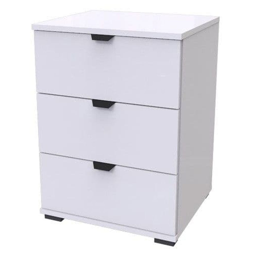 Wooden Bedside Cabinet With 3 Drawers - Lima