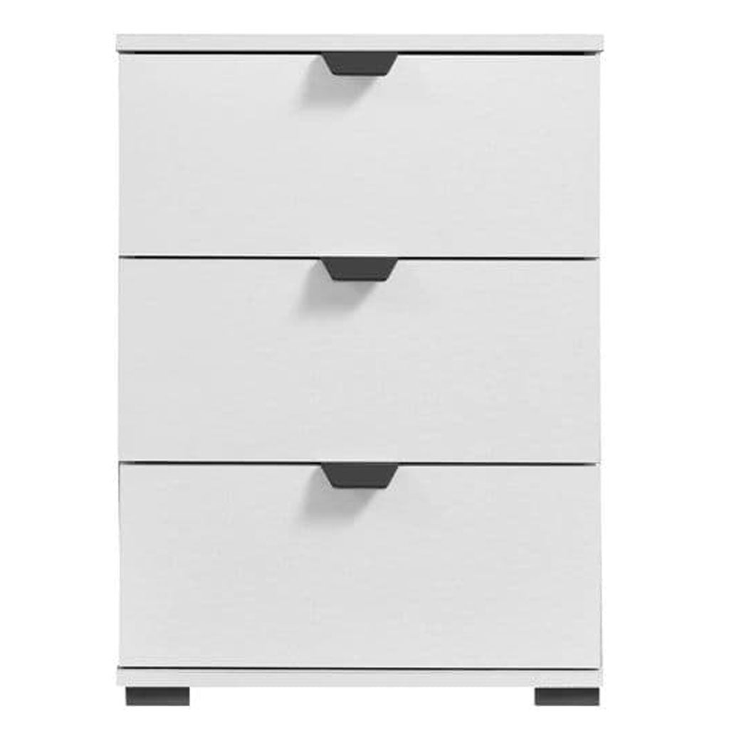 Wooden Bedside Cabinet With 3 Drawers - Lima