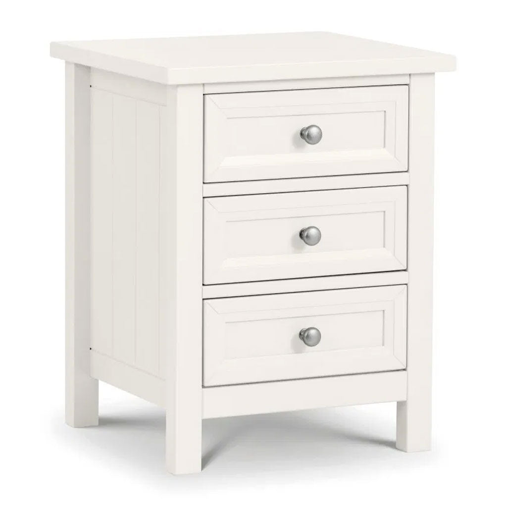 Wooden Bedside Cabinet With 3 Drawers - Maine