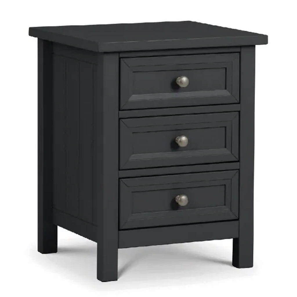 Wooden Bedside Cabinet With 3 Drawers - Maine