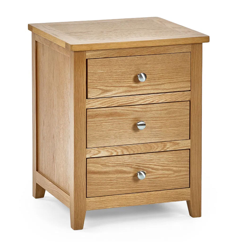 Wooden Bedside Cabinet With 3 Drawers - Mallory
