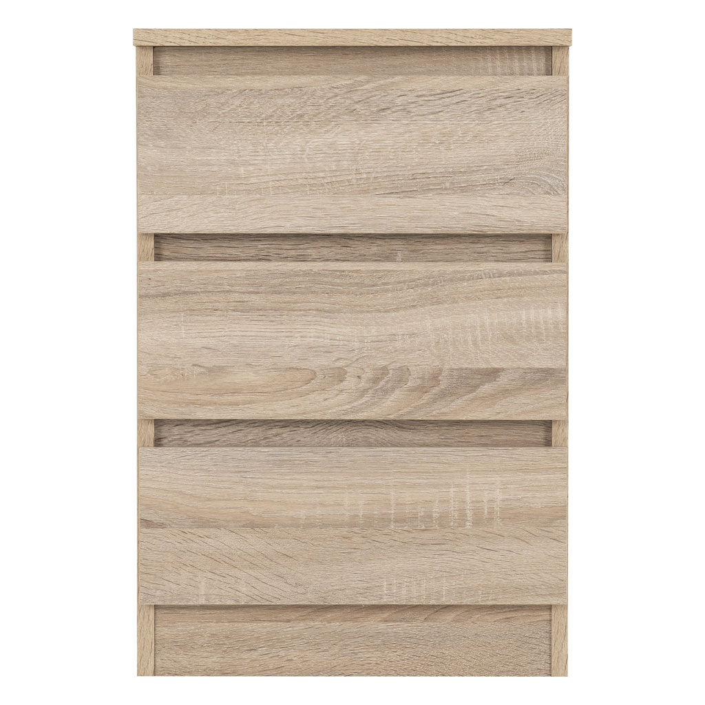 Wooden Bedside Cabinet With 3 Drawers - Malvern