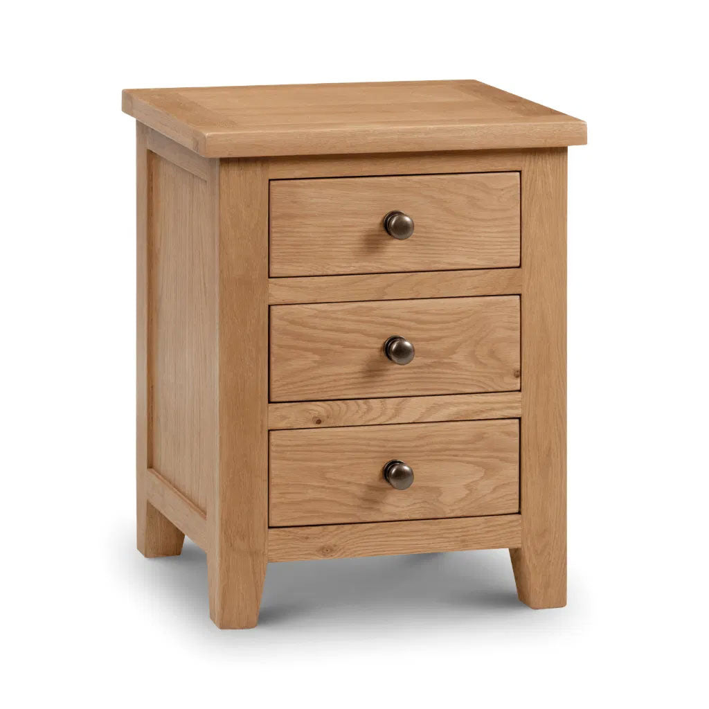 Wooden Bedside Cabinet With 3 Drawers - Marlborough