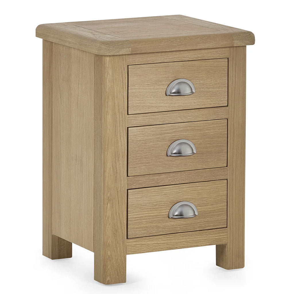 Wooden Bedside Cabinet With 3 Drawers - Memphis