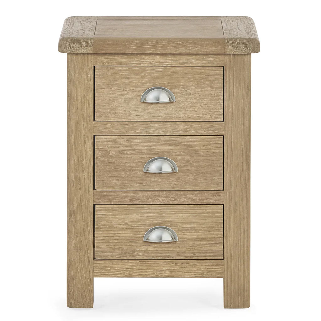 Wooden Bedside Cabinet With 3 Drawers - Memphis
