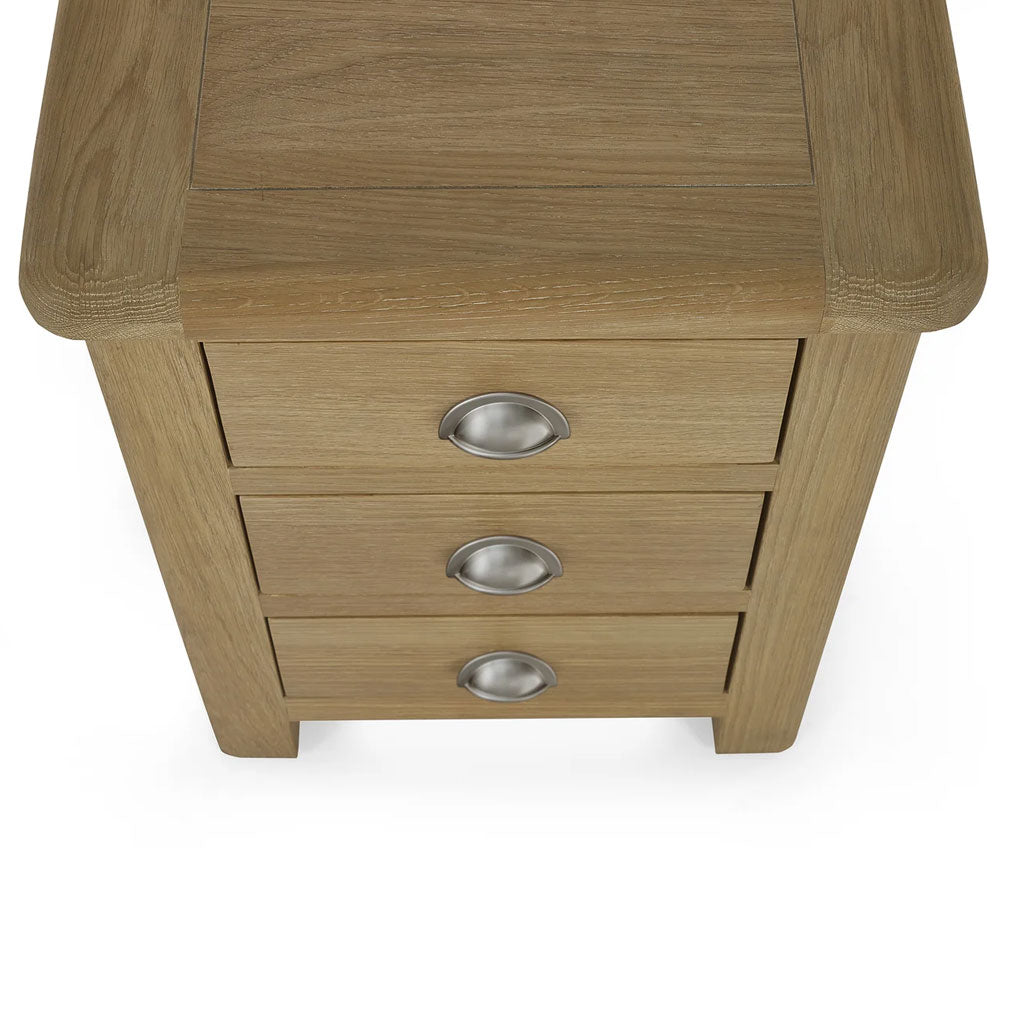 Wooden Bedside Cabinet With 3 Drawers - Memphis