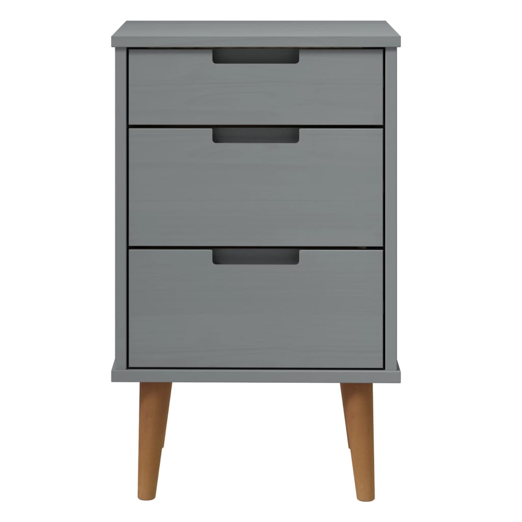 Wooden Bedside Cabinet With 3 Drawers - Molde