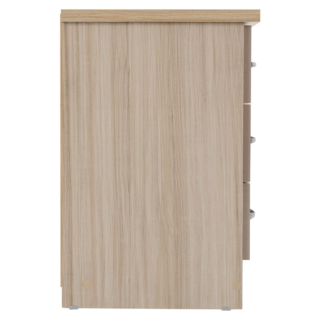 Wooden Bedside Cabinet With 3 Drawers - Nevada