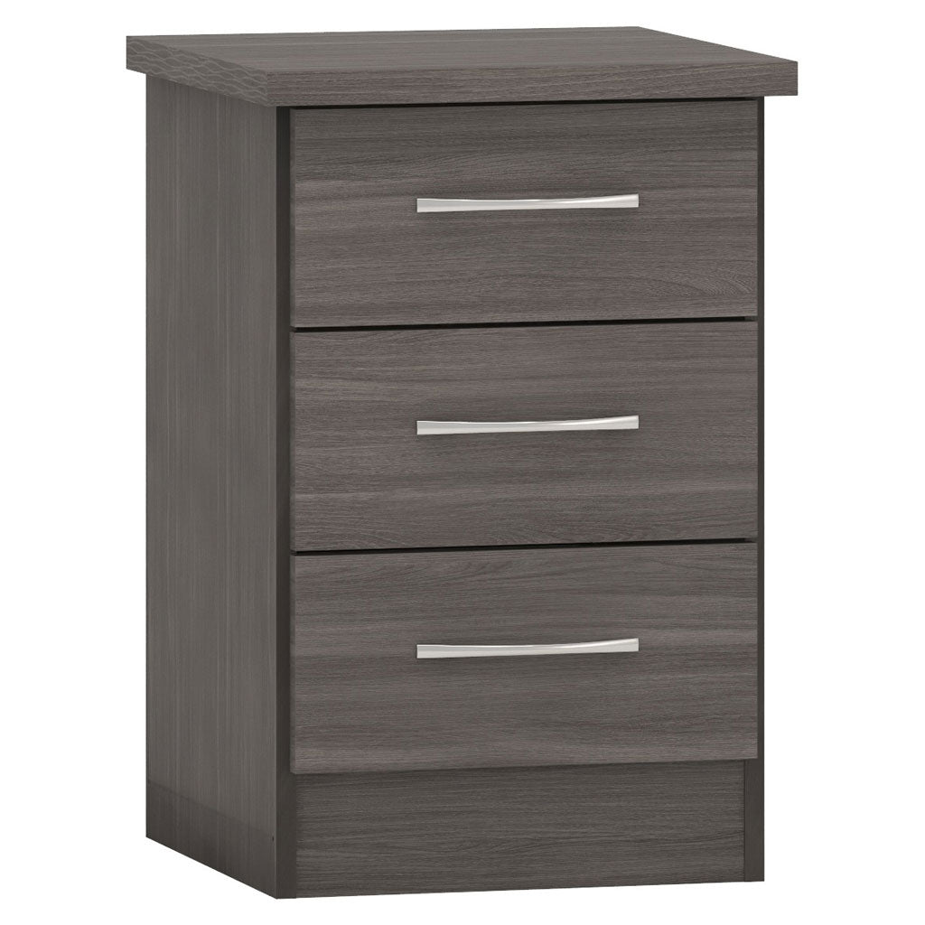 Wooden Bedside Cabinet With 3 Drawers - Nevada