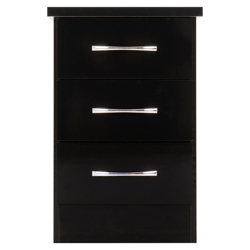 Wooden Bedside Cabinet With 3 Drawers - Nevada