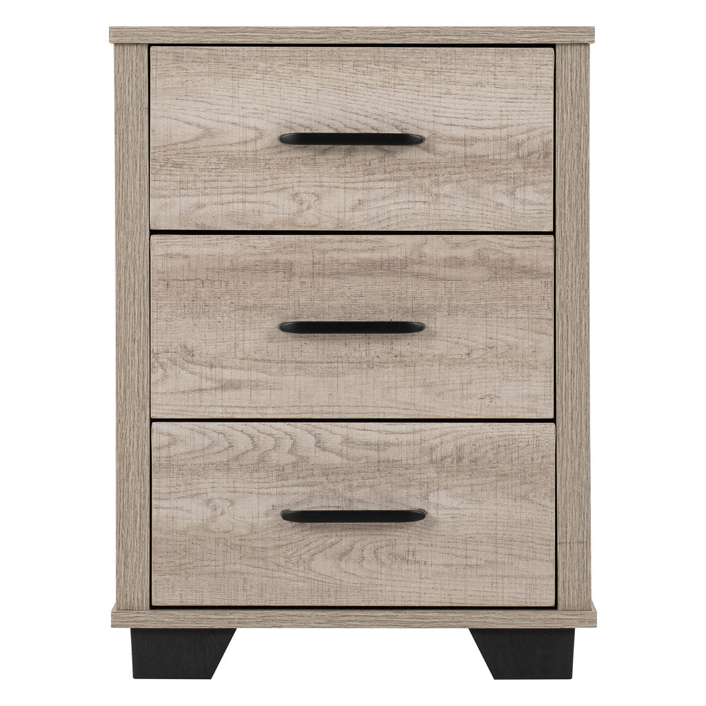 Wooden Bedside Cabinet With 3 Drawers - Oliver