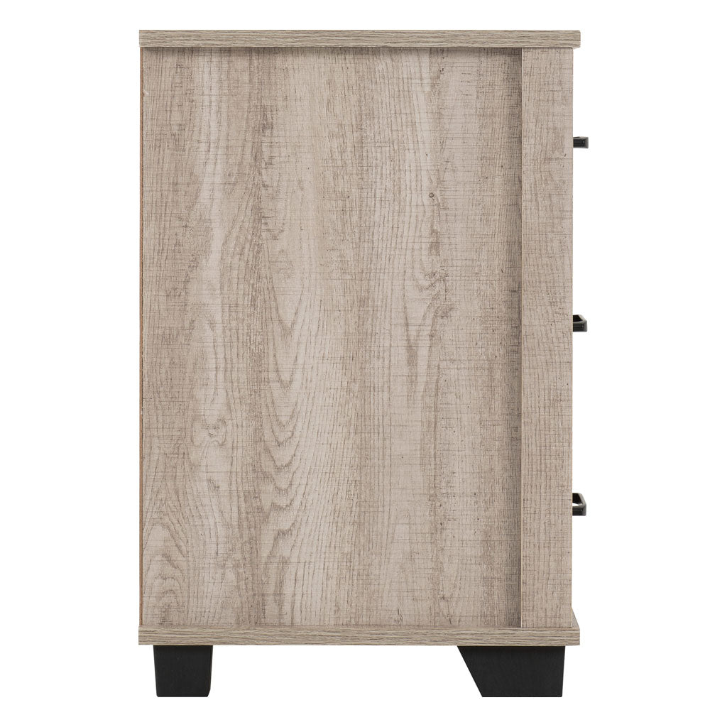 Wooden Bedside Cabinet With 3 Drawers - Oliver