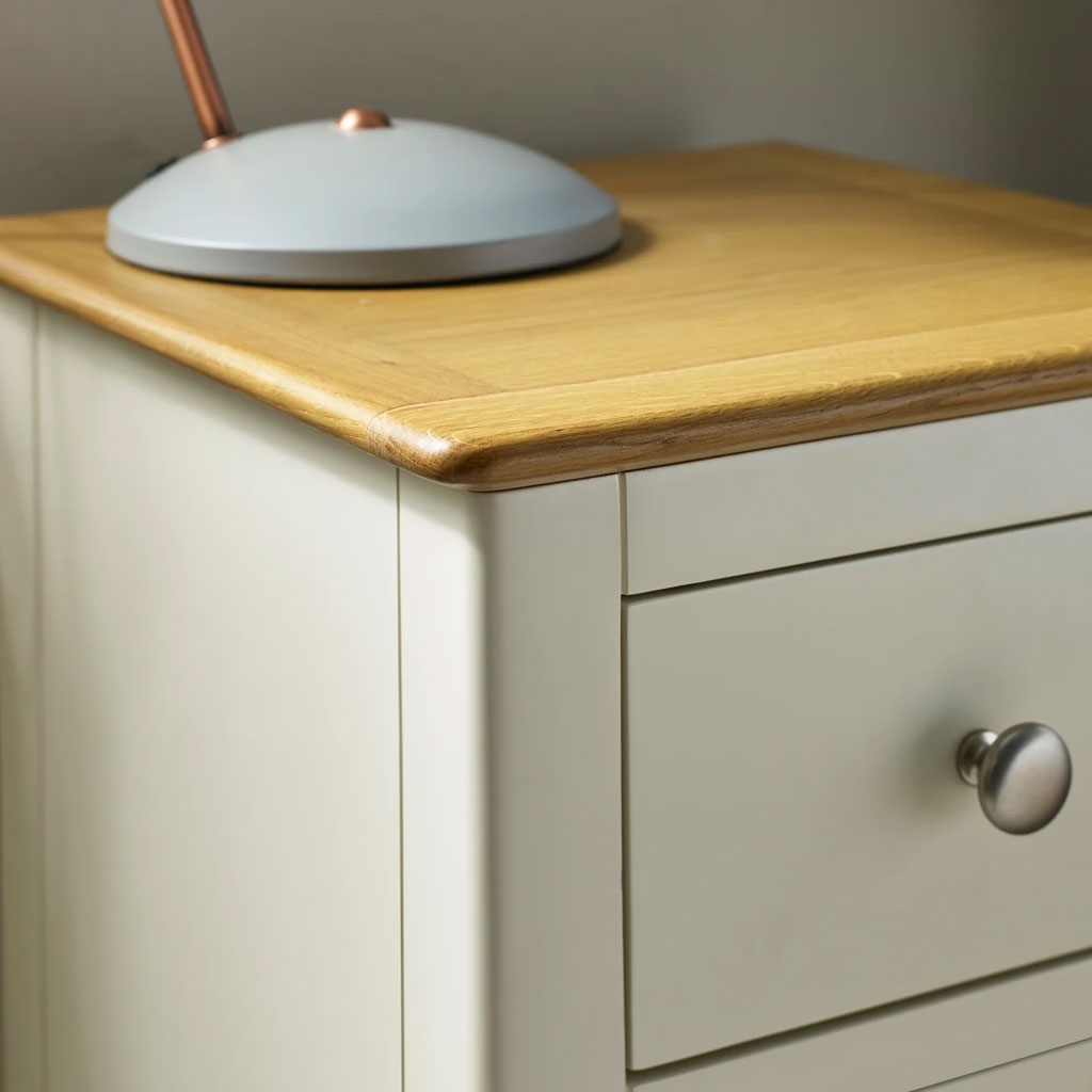 Wooden Bedside Cabinet With 3 Drawers - Somerset
