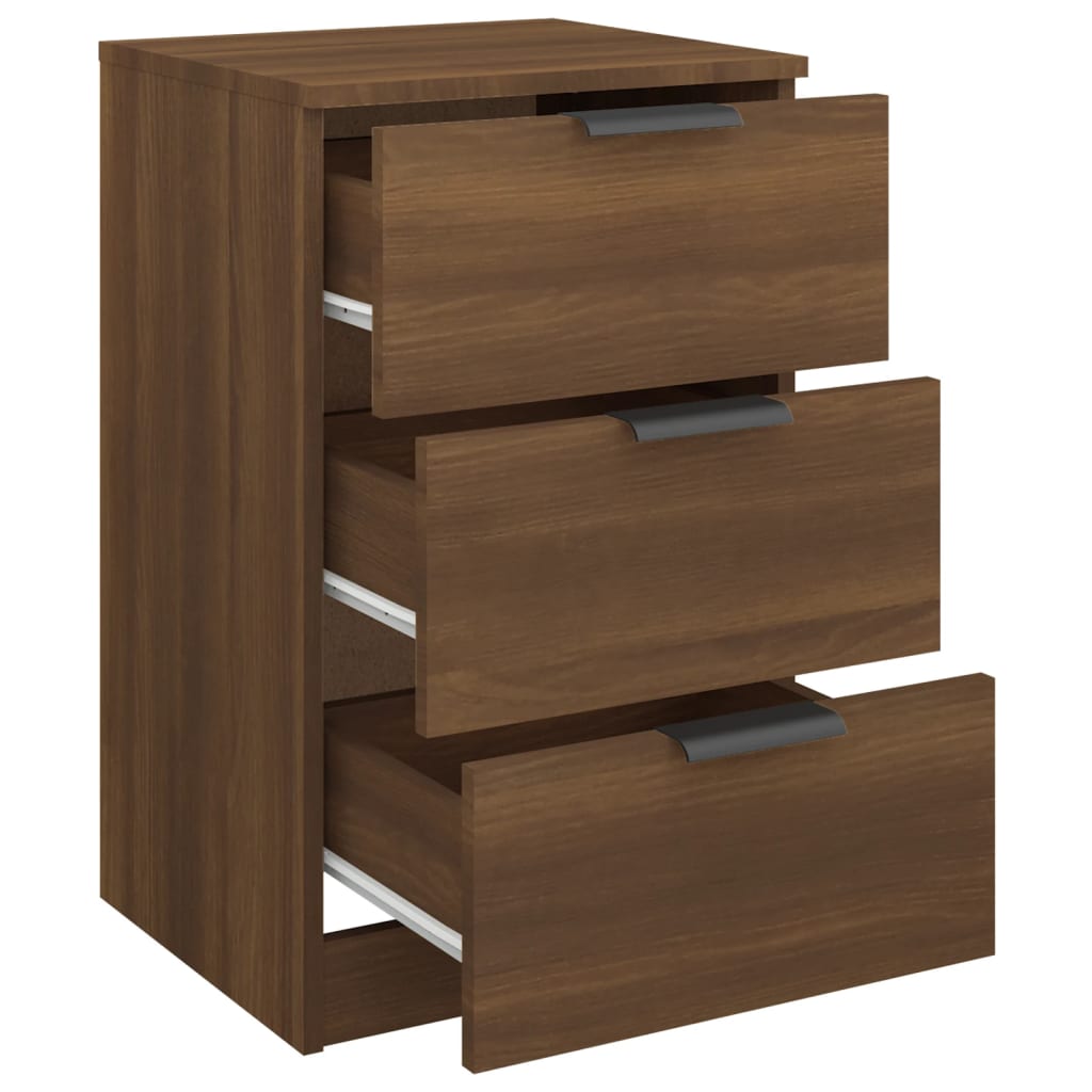 Wooden Bedside Cabinet With 3 Drawers - Vantage Home