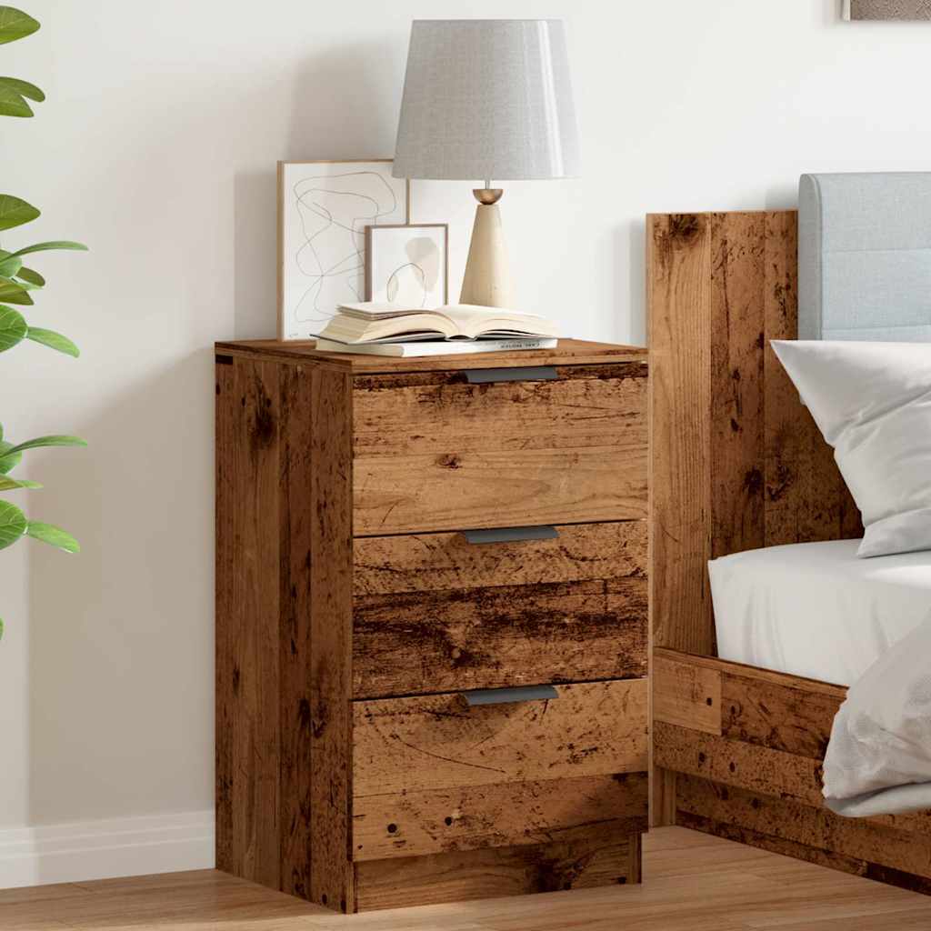 Wooden Bedside Cabinet With 3 Drawers - Vantage Home