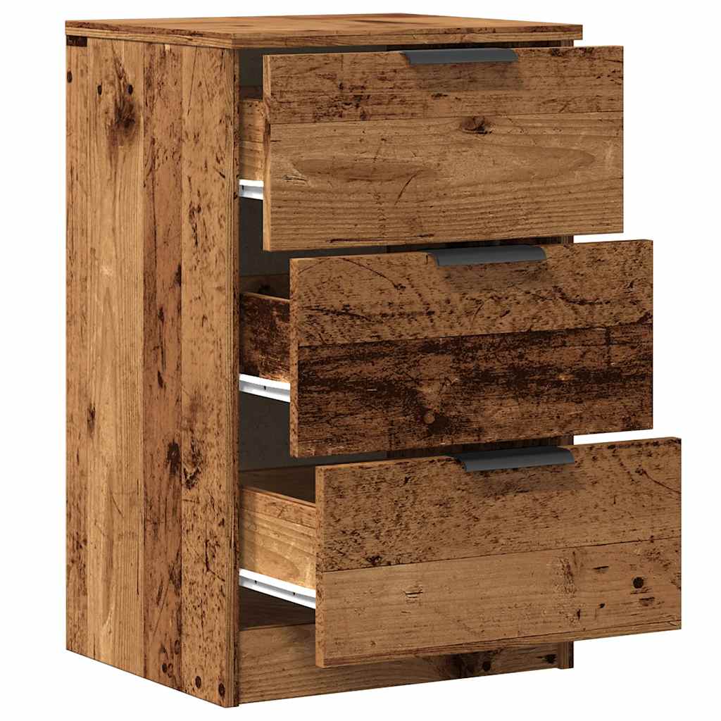 Wooden Bedside Cabinet With 3 Drawers - Vantage Home