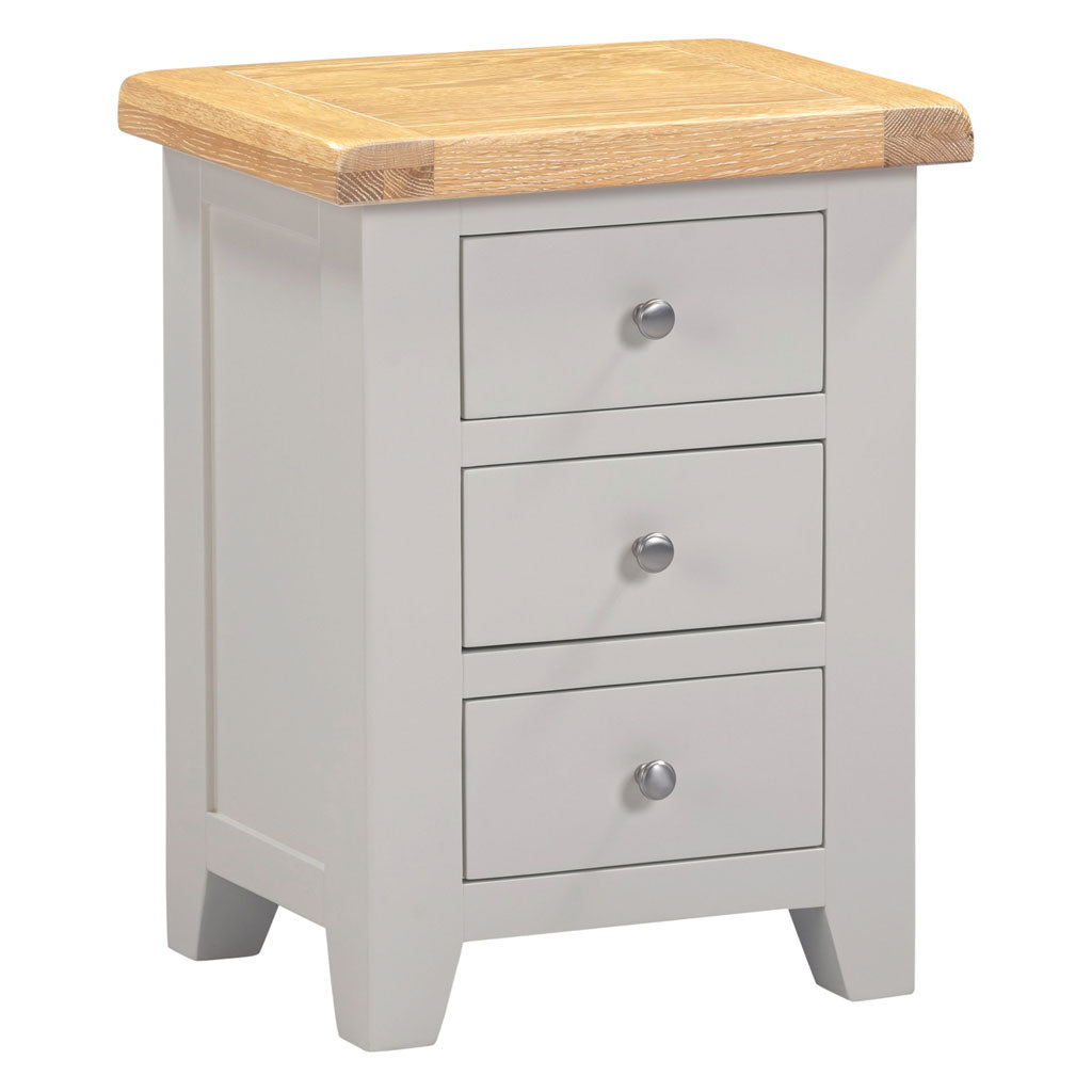 Wooden Bedside Cabinet With 3 Drawers - Windsor