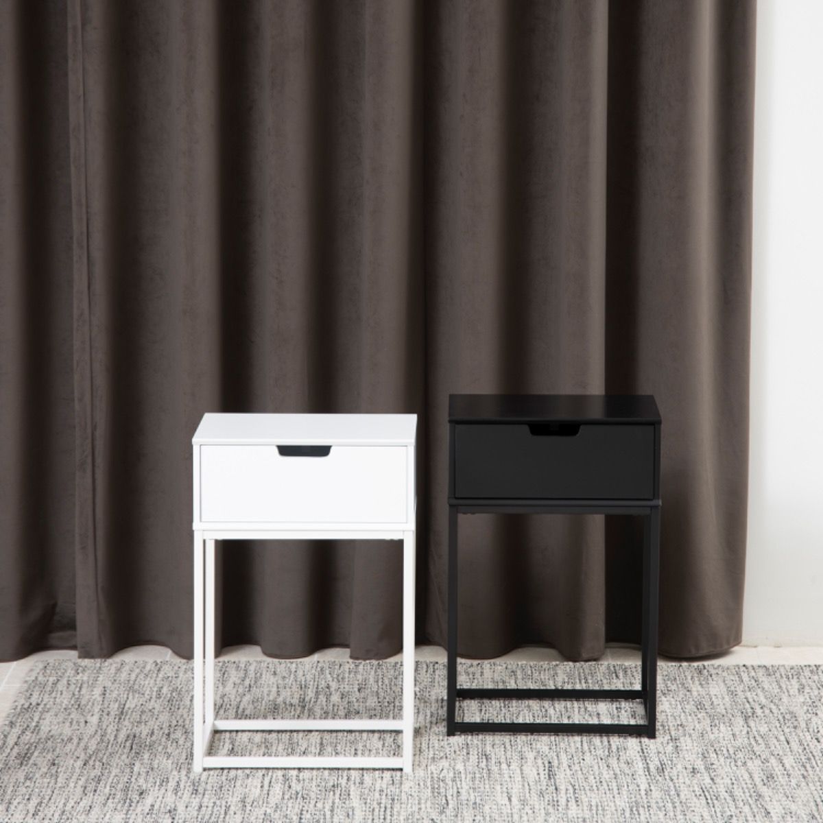 Wooden Bedside Table With 1 Drawer - Mitra