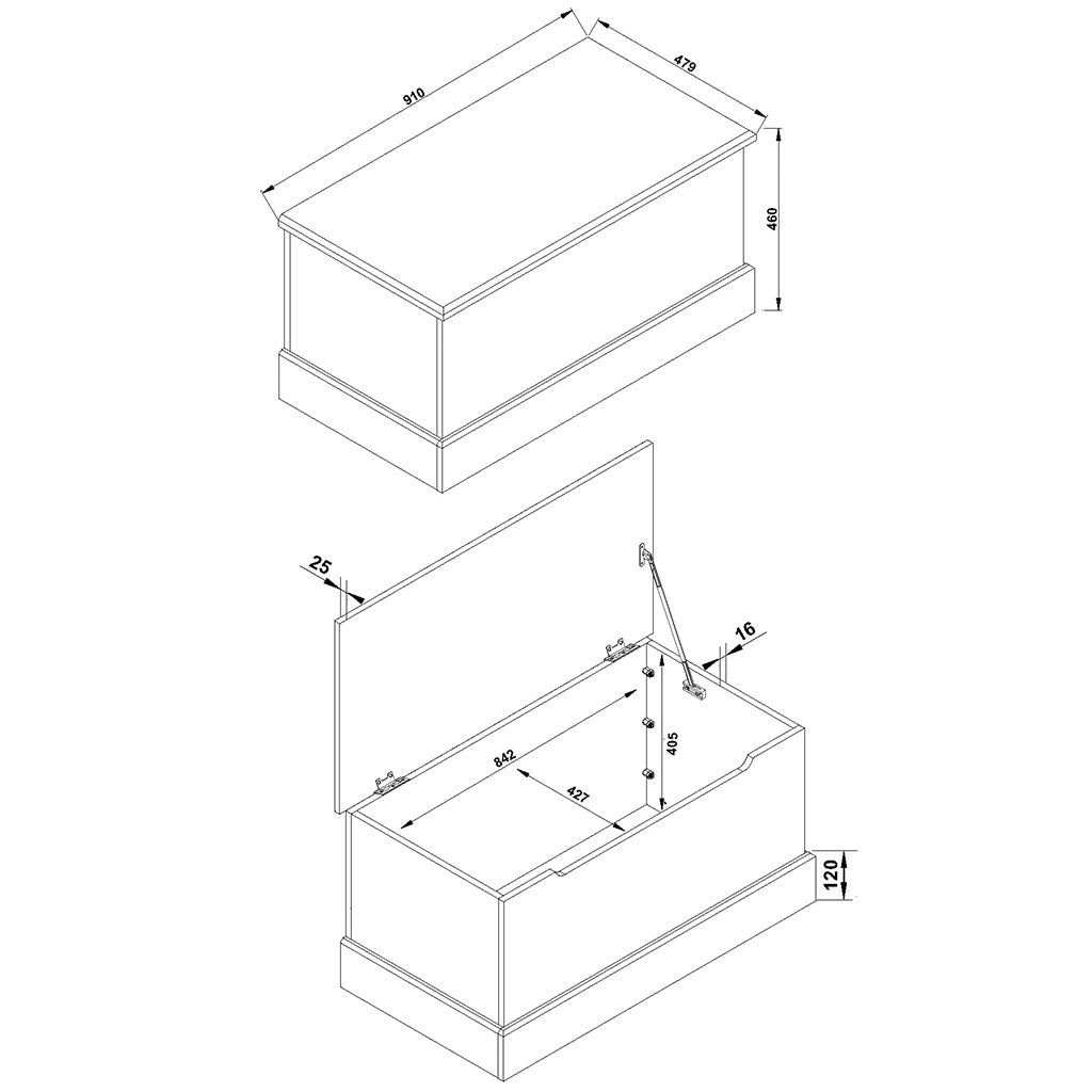 Wooden Blanket Box With Storage - Cotswold