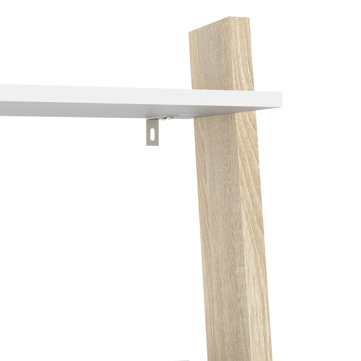 Wooden Bookcase With 1 Drawer in Leaning Ladder Design - Oslo