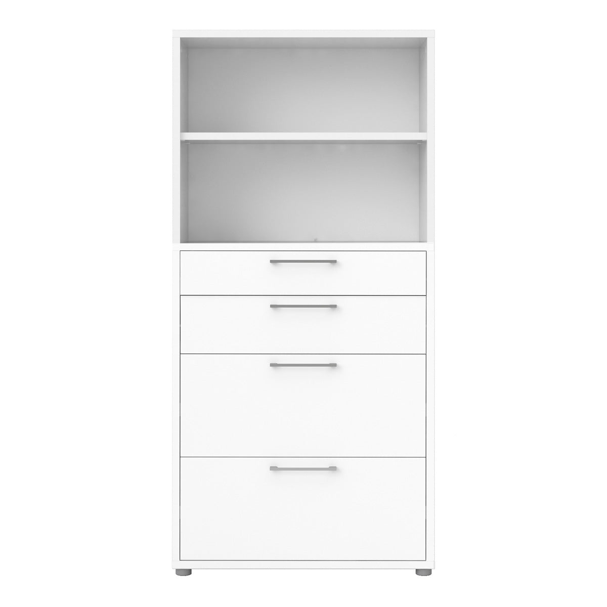 Wooden Bookcase With 1 Open Shelf 2 Drawers And 2 File Drawers - Prima