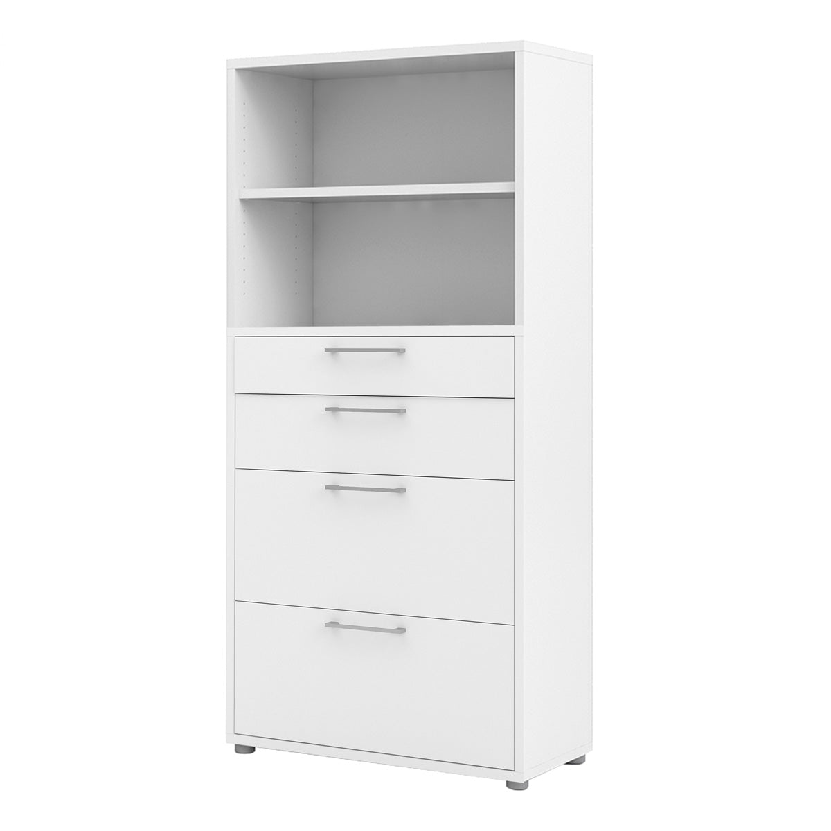 Wooden Bookcase With 1 Open Shelf 2 Drawers And 2 File Drawers - Prima