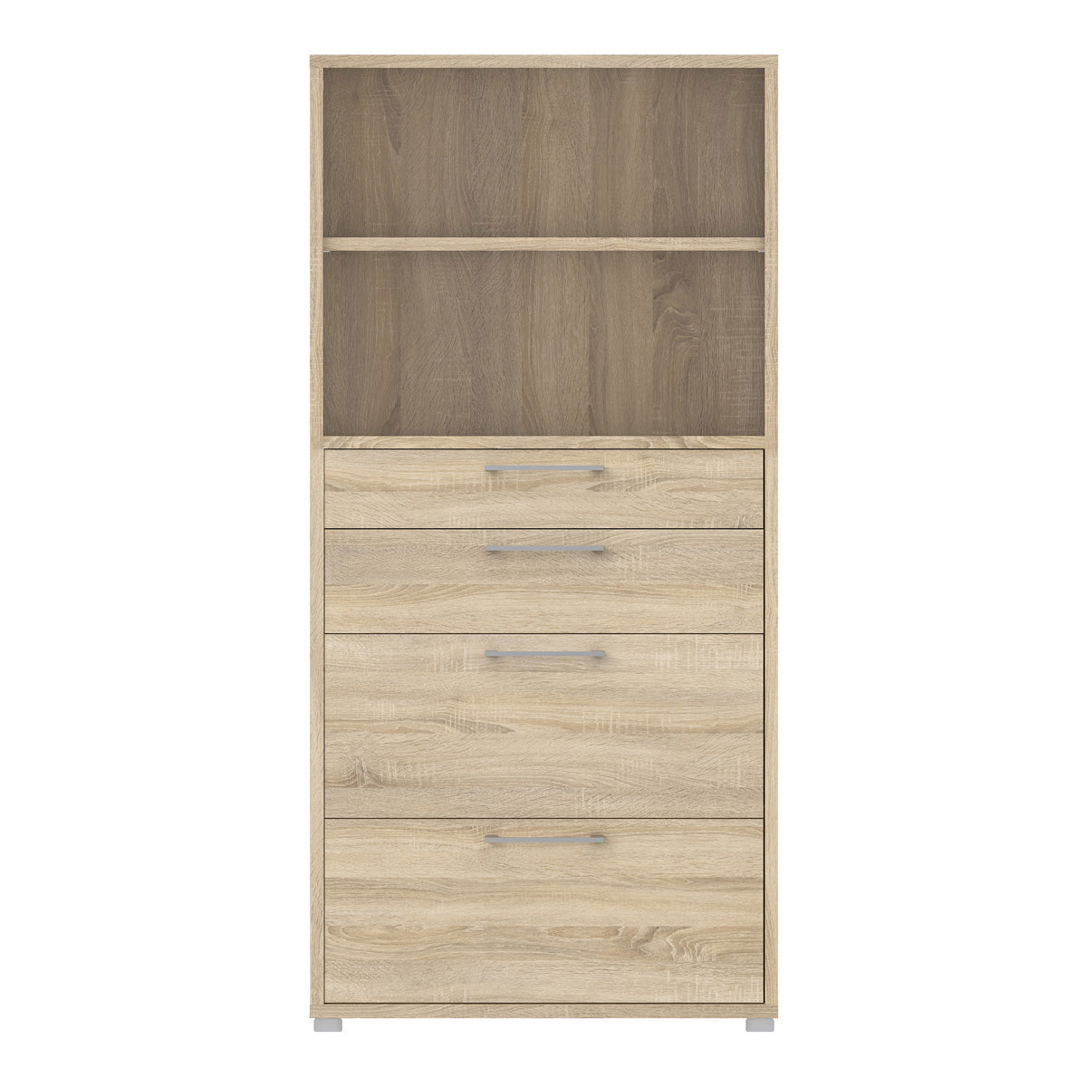 Wooden Bookcase With 1 Open Shelf 2 Drawers And 2 File Drawers - Prima