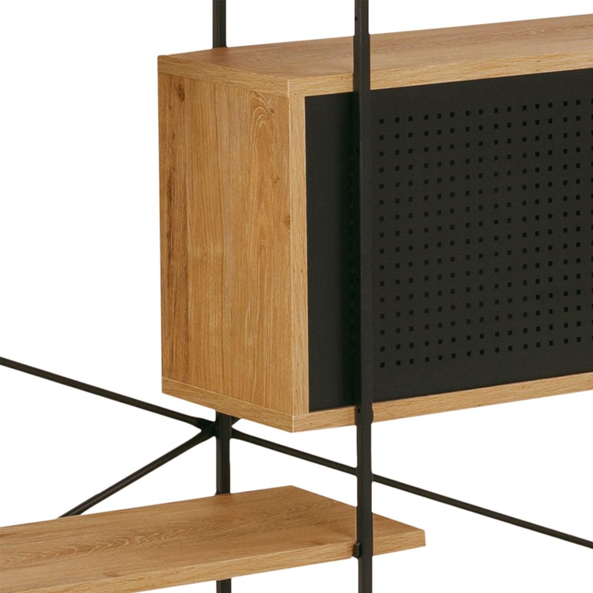 Wooden Bookcase With 1 Sliding Door And 5 Shelves - Angus