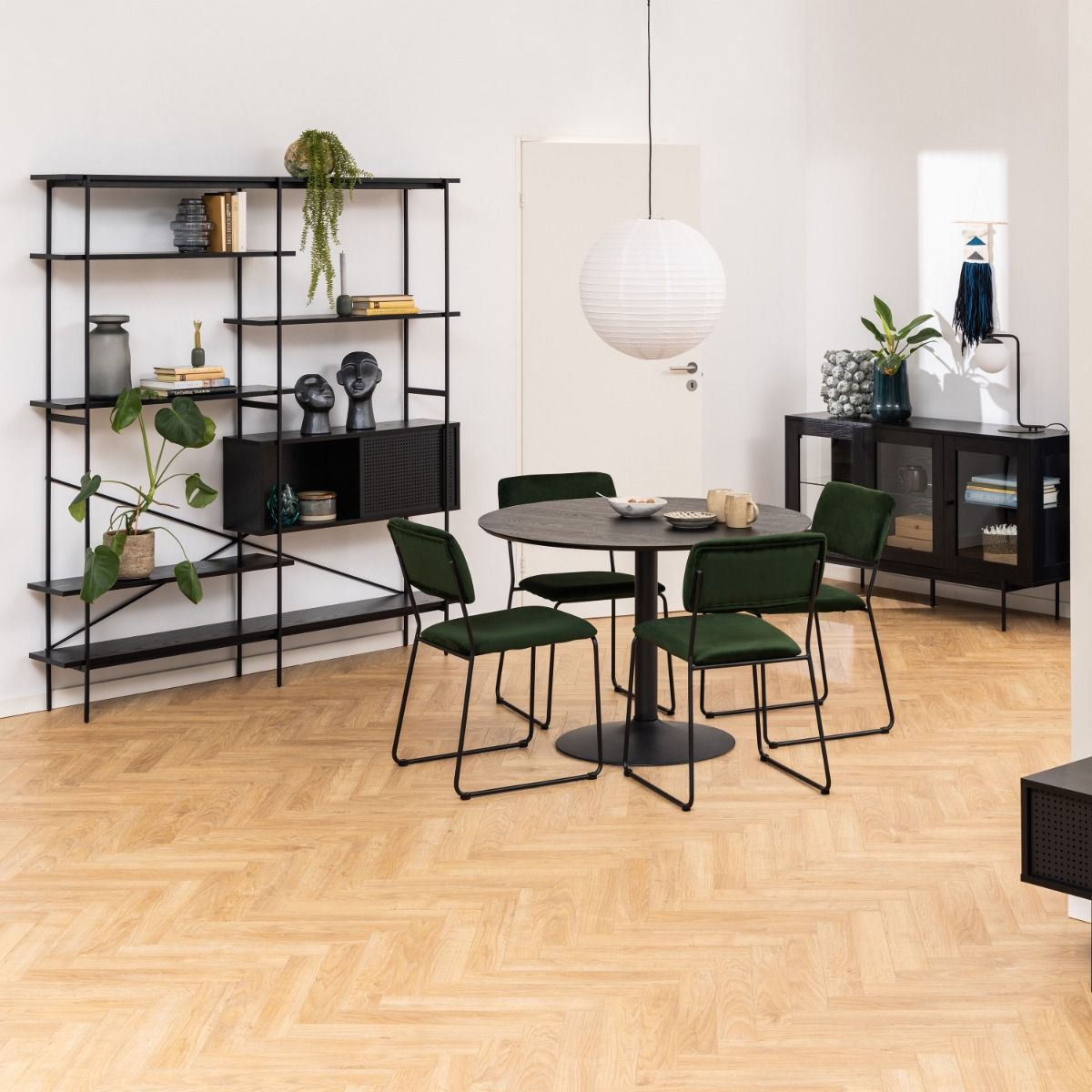 Wooden Bookcase With 1 Sliding Door And 5 Shelves - Angus