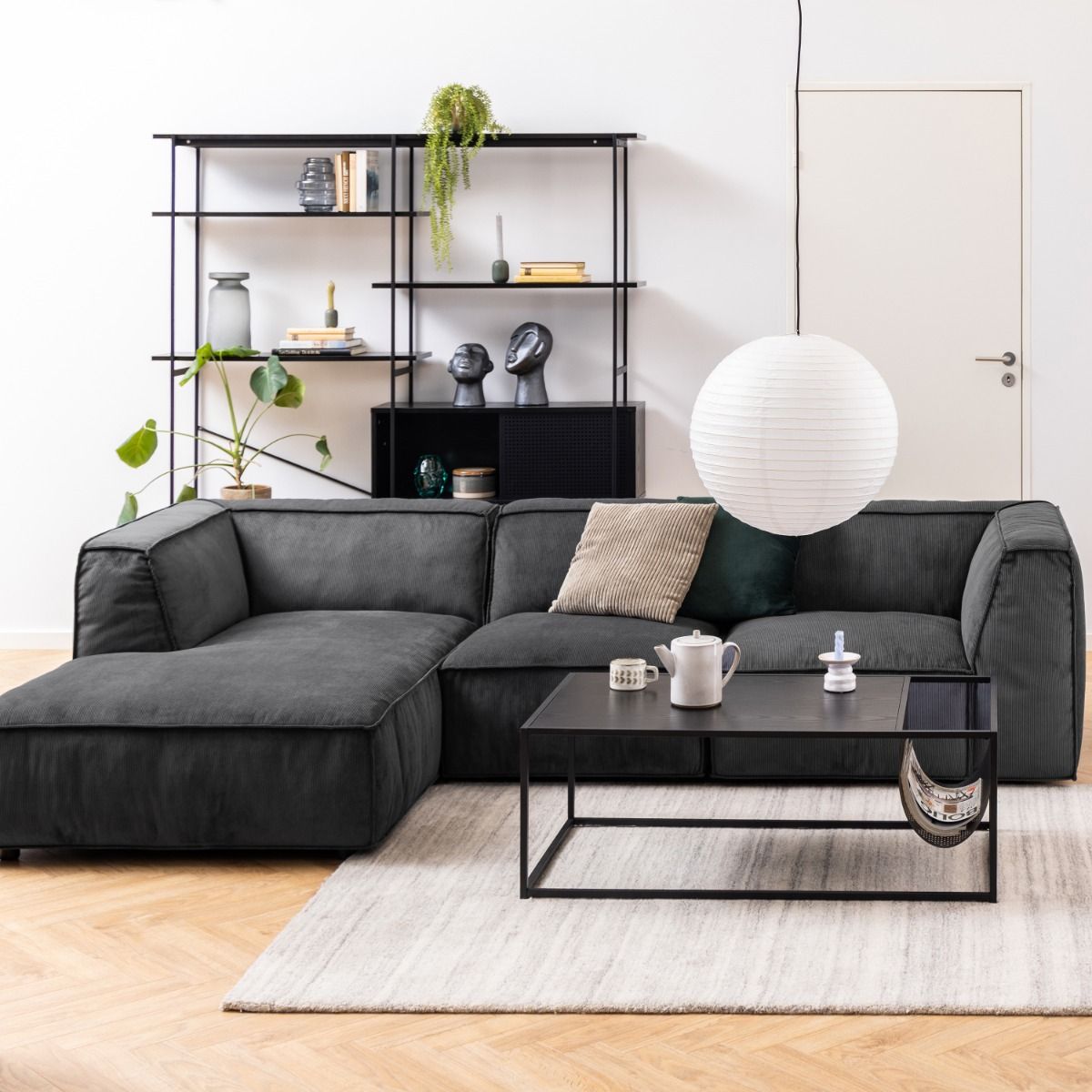 Wooden Bookcase With 1 Sliding Door And 5 Shelves - Angus