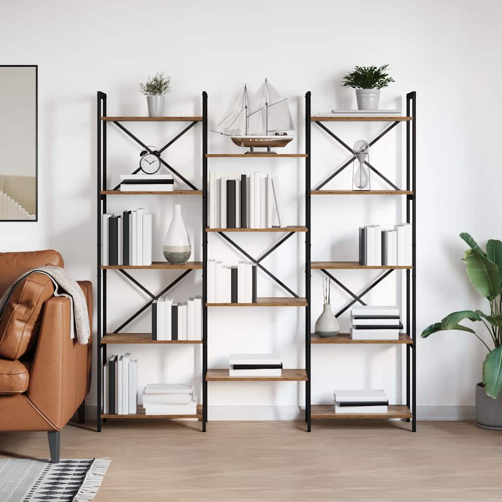 Wooden Bookcase 156cm Wide - Vantage Home