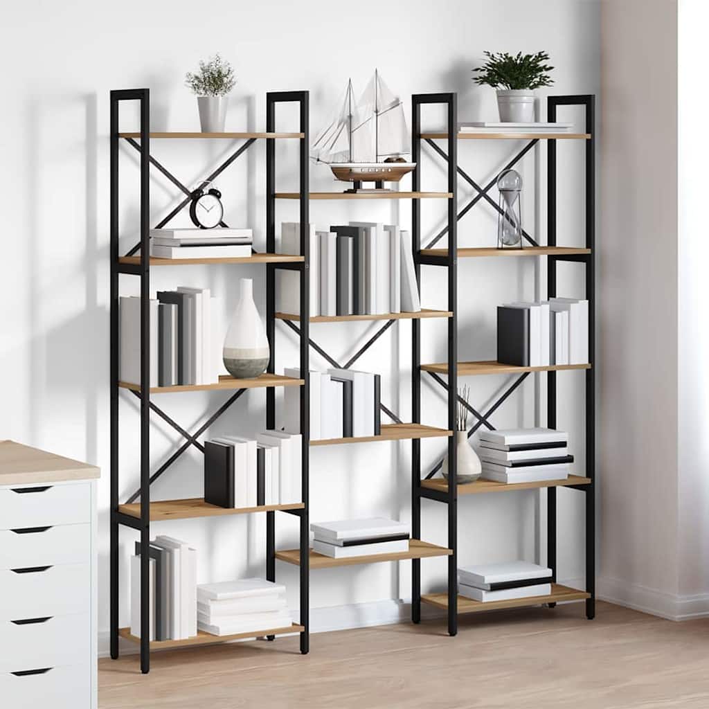 Wooden Bookcase 156cm Wide - Vantage Home