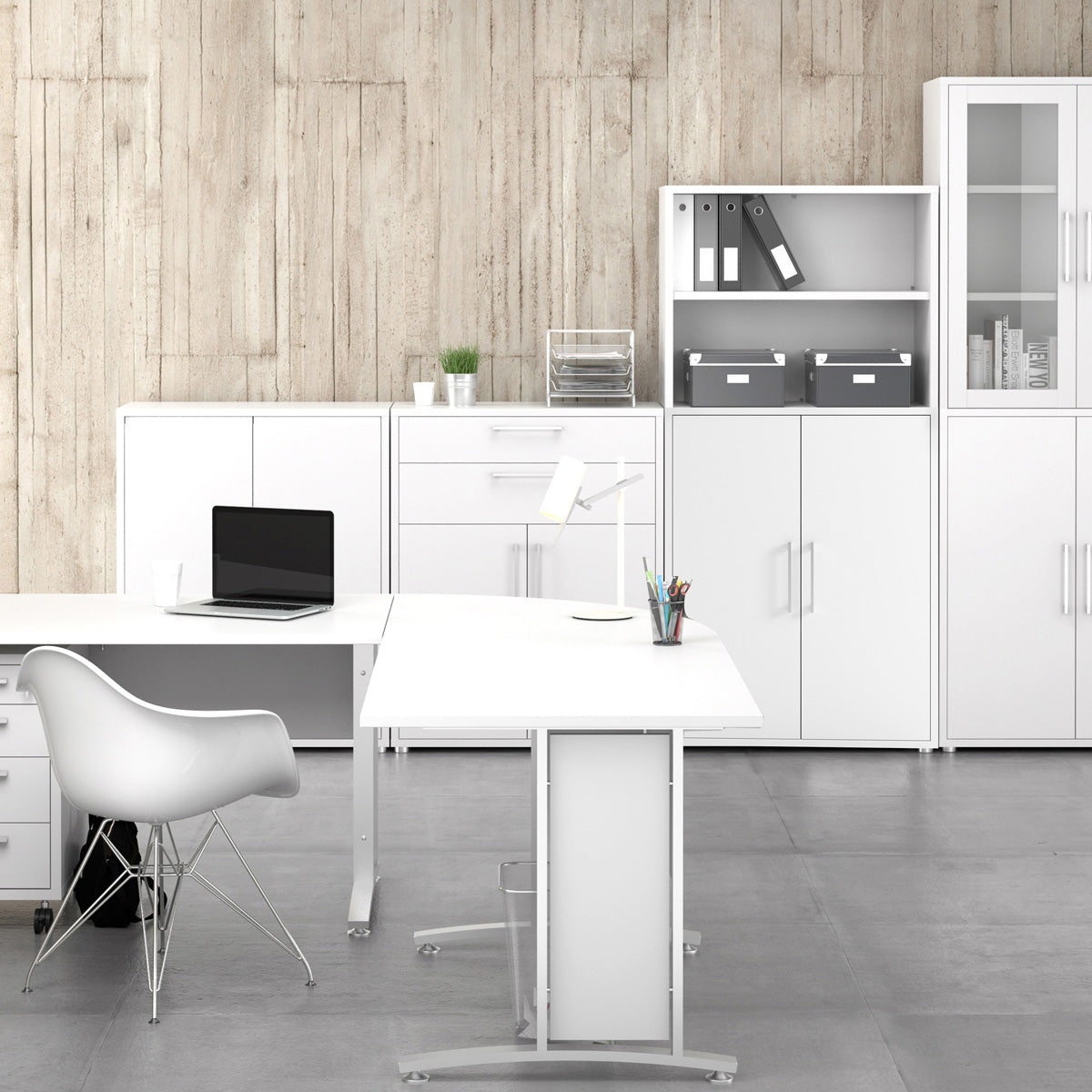 Wooden Bookcase With 2 Doors And 1 Open Shelf - Prima