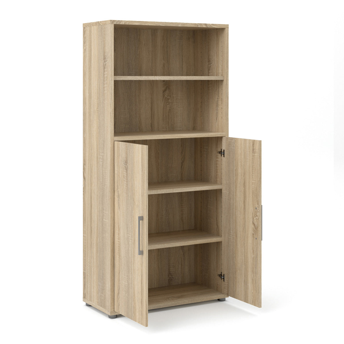 Wooden Bookcase With 2 Doors And 1 Open Shelf - Prima