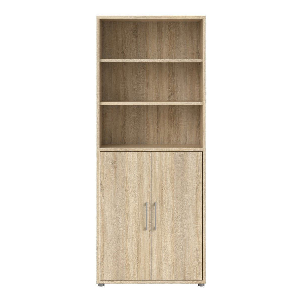 Wooden Bookcase With 2 Doors And 4 Open Shelves - Prima