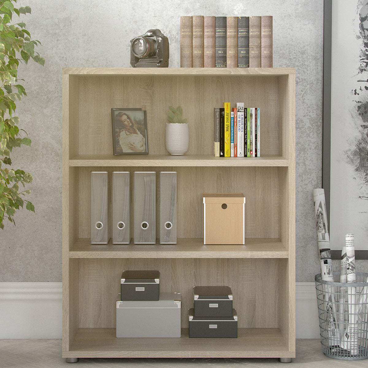 Wooden Bookcase With 2 Open Shelves - Prima