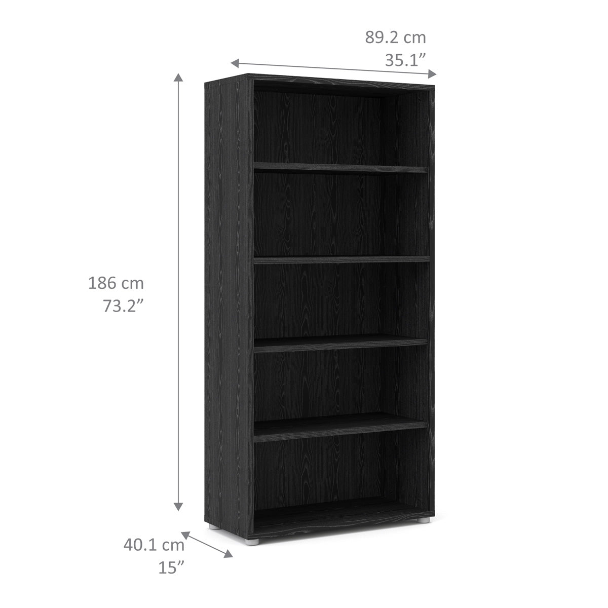 Wooden Bookcase With 4 Open Shelves - Prima