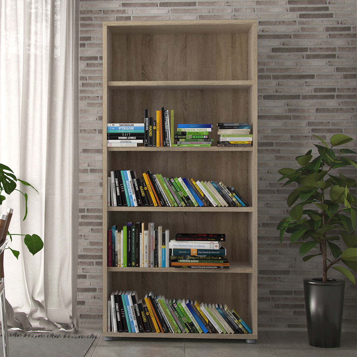 Wooden Bookcase With 4 Open Shelves - Prima