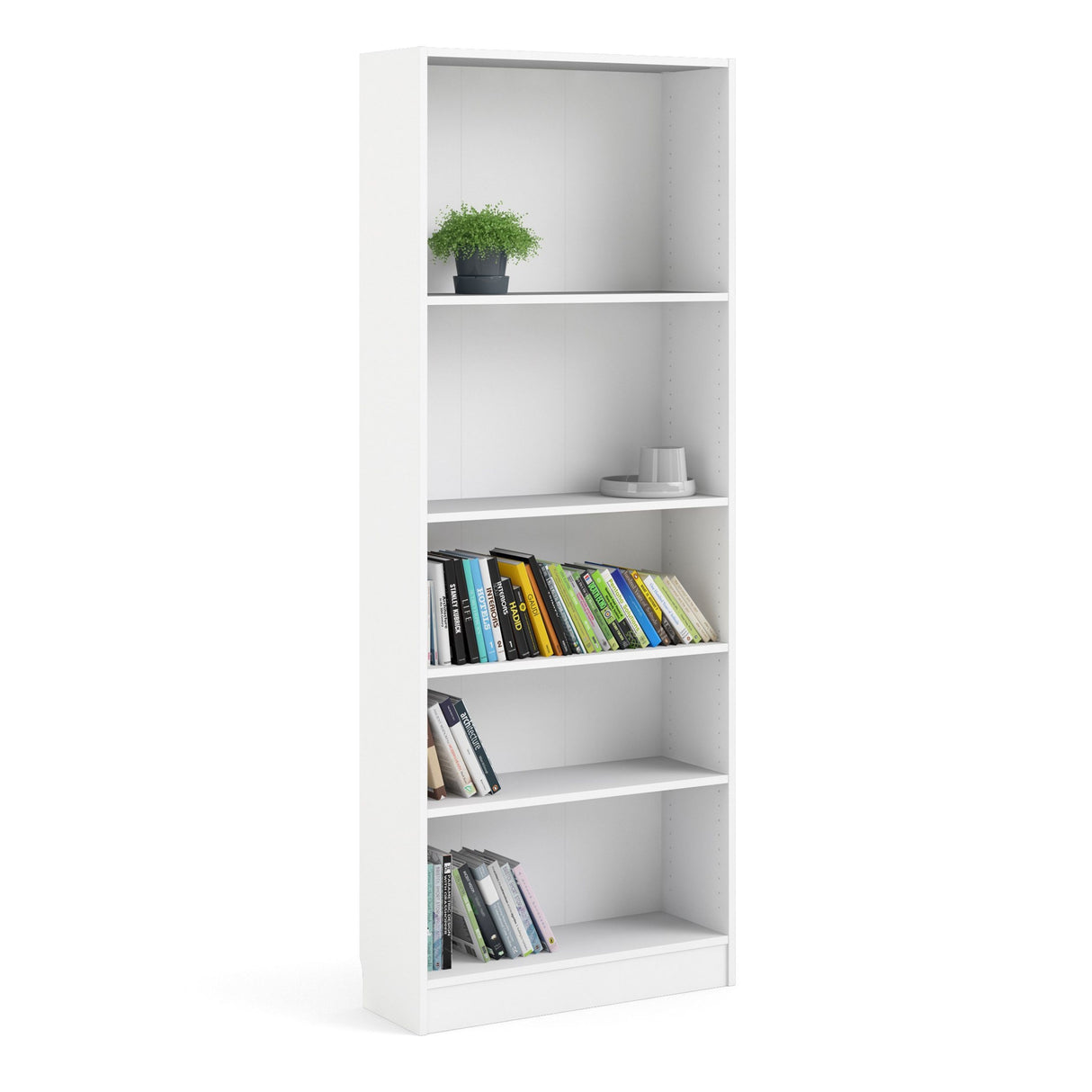 Wooden Bookcase With 4 Shelves Tall And Wide - Basic