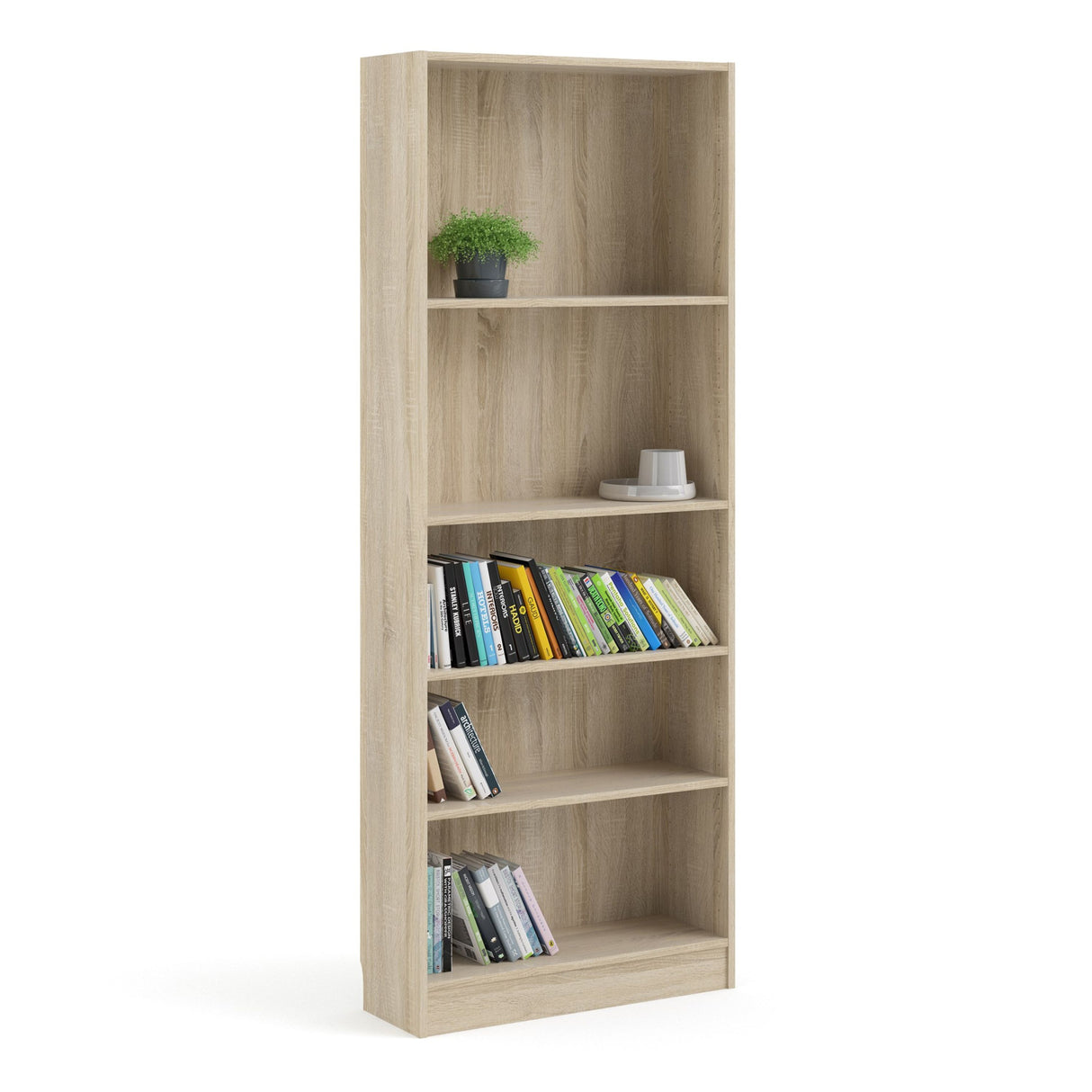Wooden Bookcase With 4 Shelves Tall And Wide - Basic