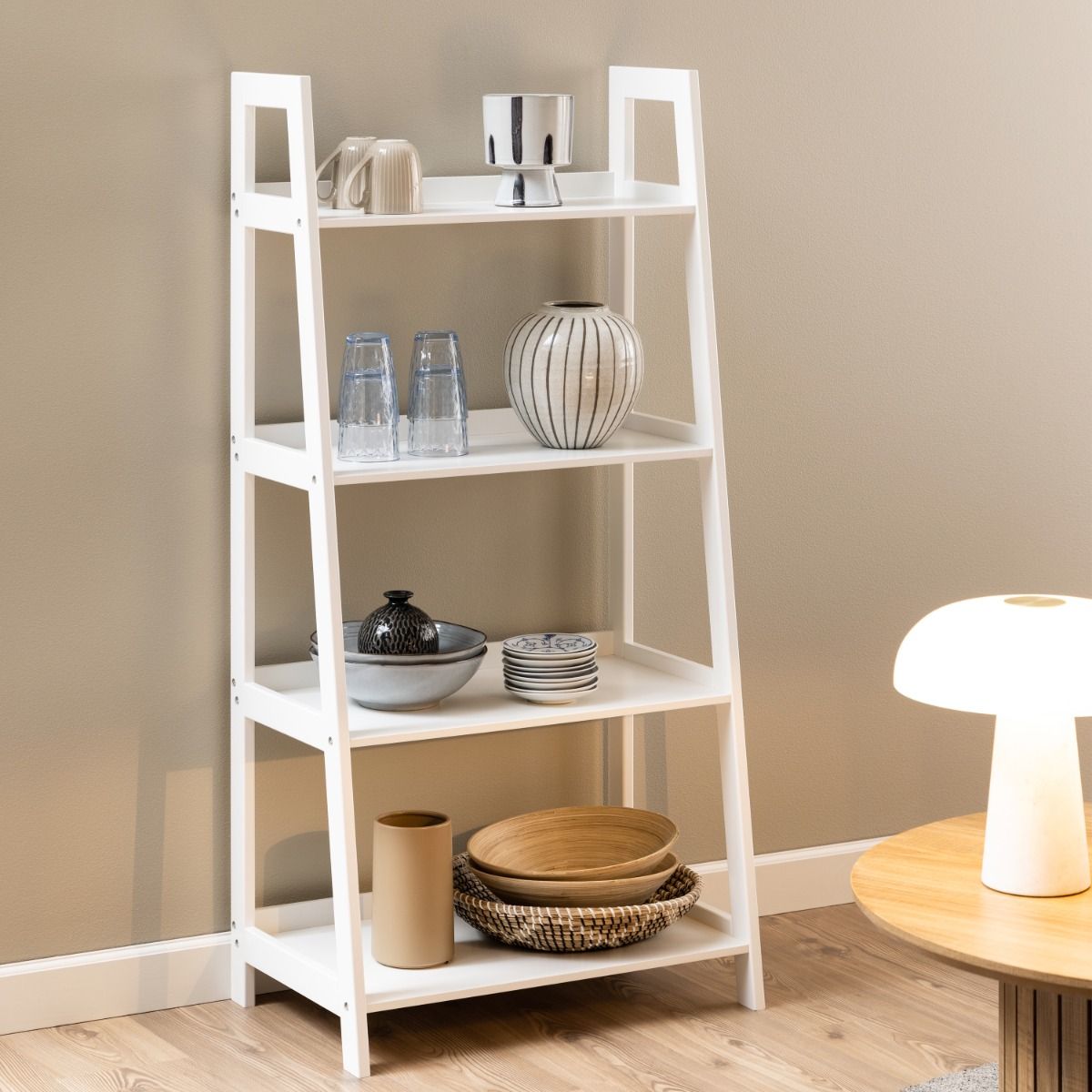 Wooden Bookcase With 4 Shelves - Wally