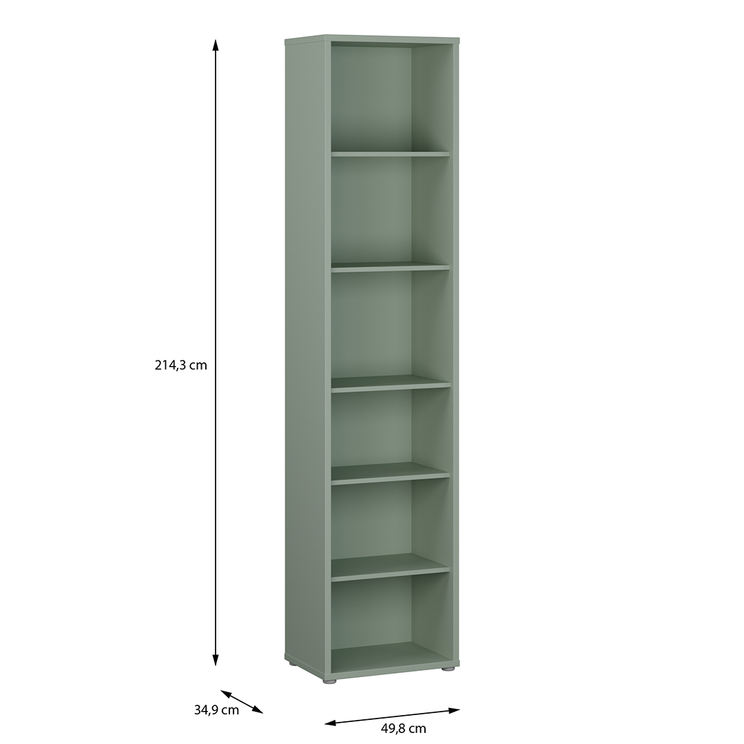 Wooden Bookcase With 5 Shelves Tall And Narrow - Alice Springs